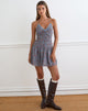 Image of Emika Mini Dress in Shadow Blossom Blue Chiffon