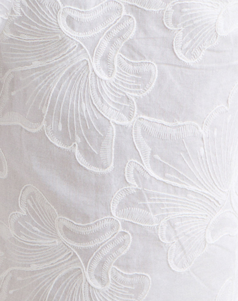 Image of Ennea Longline Short in Broderie White