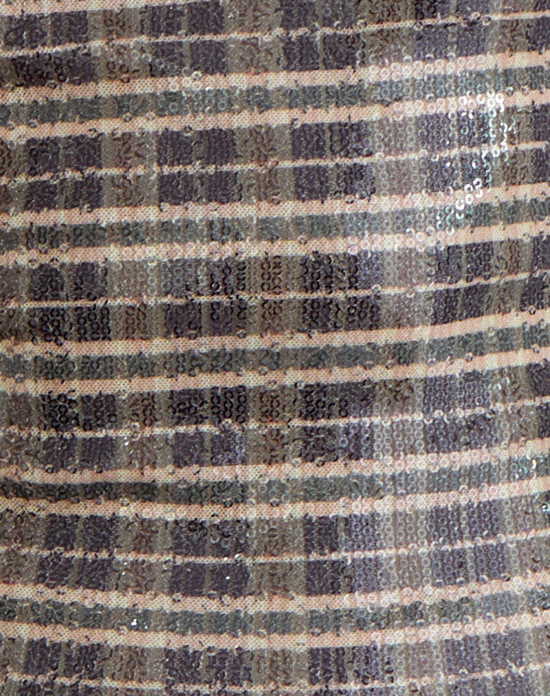 Image of Erica Top in Sequin Vintage Check Brown