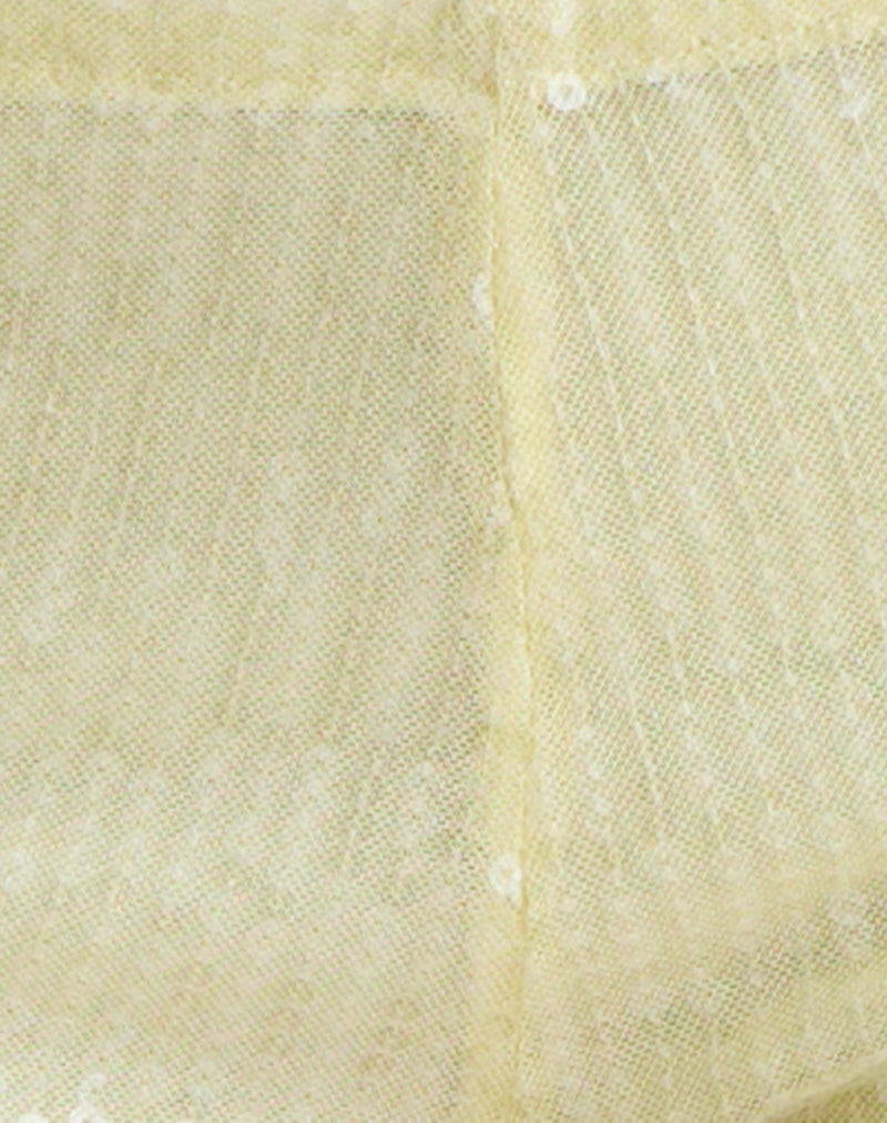 Image of Erna Micro Short in Clear Sequin Yellow