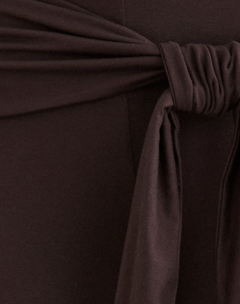 Image of Esata Wrap Trouser in Bitter Chocolate