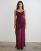 Image of Eshara Maxi Dress in Chiffon Satin Burgundy