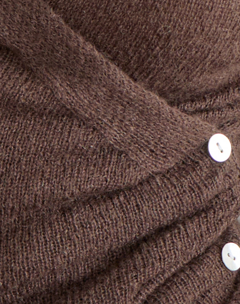 Image of Eshma Shirred Top in Knit Dark Chocolate