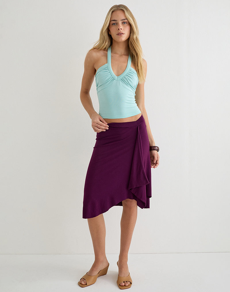 Image of Esmeray Midi Skirt in Rayon Jersey Fig