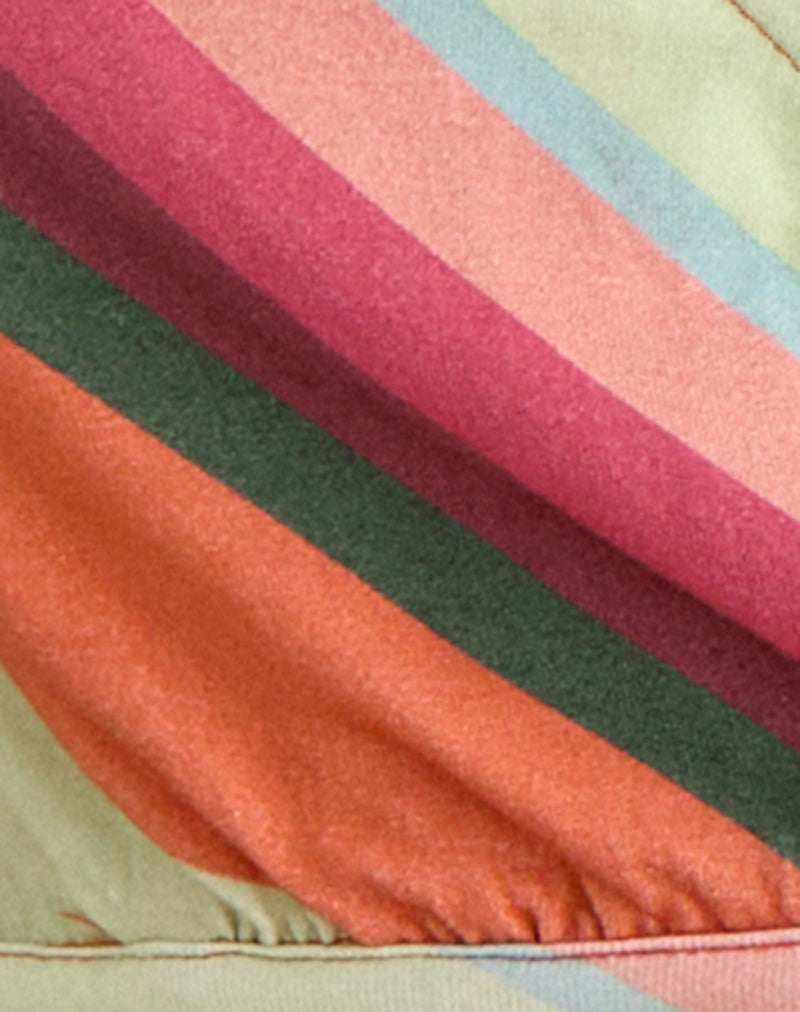 Image of Espera Wrap Top in Mixed Stripe Orange