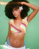 Image of Espera Wrap Top in Mixed Stripe Orange