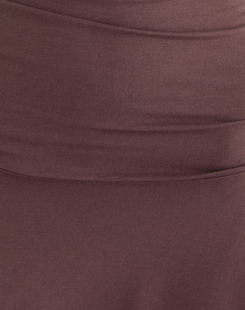 Image of Eutalia Cowl Neck Halter Dress in Deep Taupe