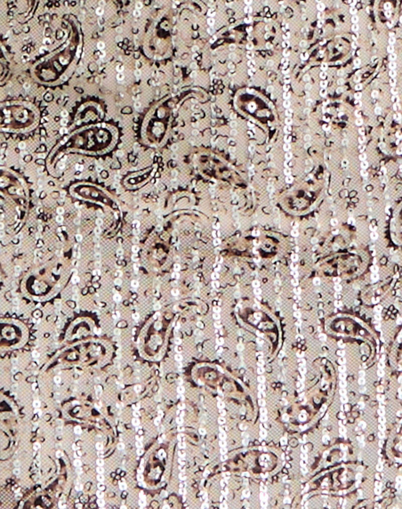 Image of Govinda Mini Skirt in Paisley Sequin Gold
