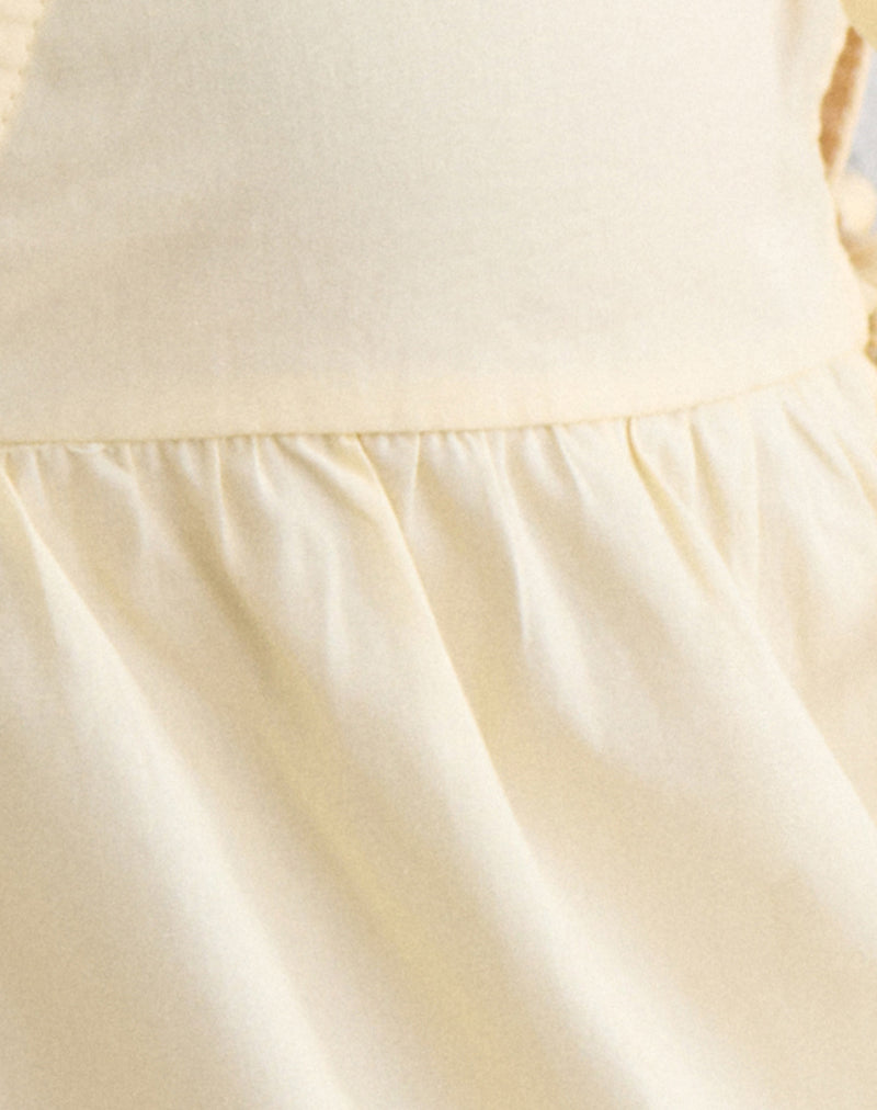 Image of Fahwa Blouse with Tie Side in Poplin Buttermilk