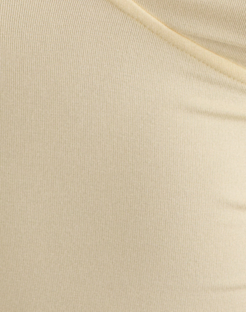 Image of Fara Top with Beads in Jersey Lemon