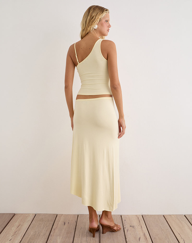 Image of Phemia Maxi Skirt with Beads in Jersey Lemon