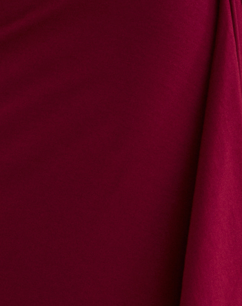 Image of Phemia Maxi Skirt with Beads in Jersey Burgundy