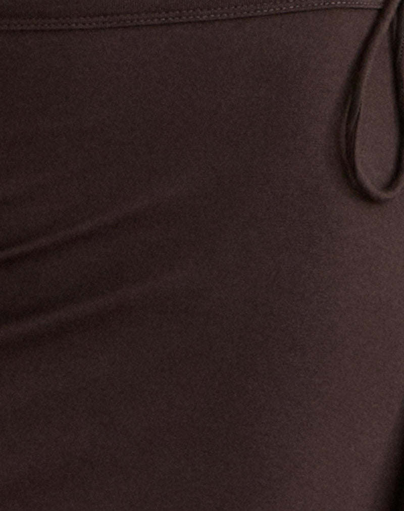 Image of Phemia Maxi Skirt with Beads in Jersey Chocolate Brown