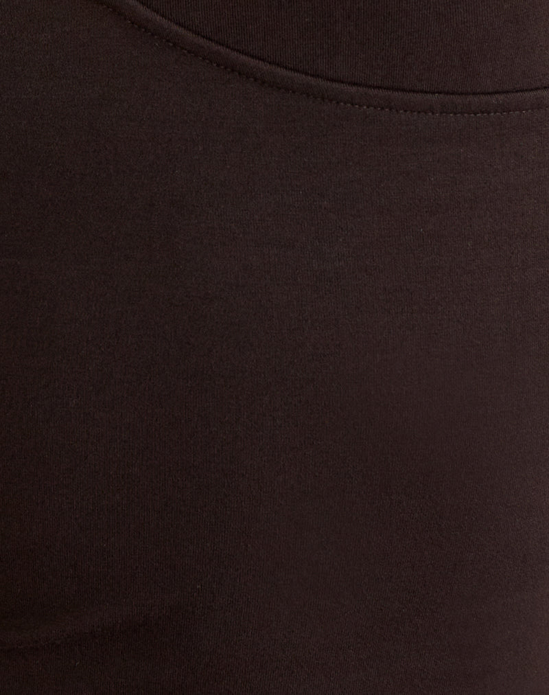 Image of Fara Top with Beads in Jersey Chocolate Brown