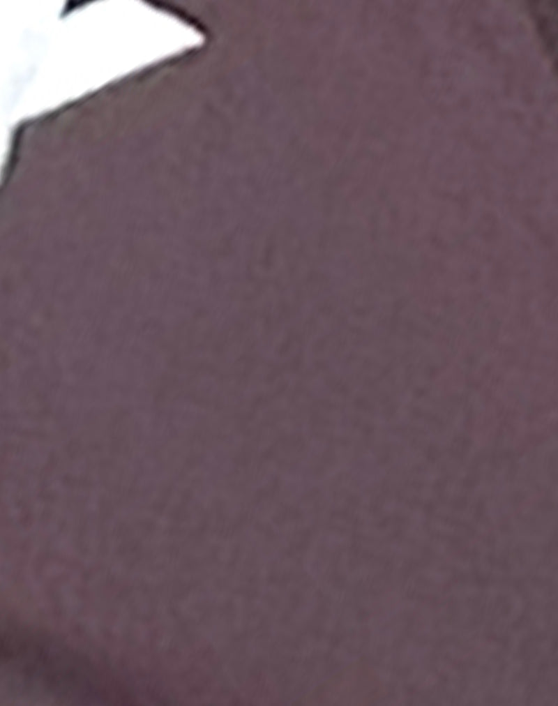 Image of Farida Bikini Bottom in Coffee with Picot Trim