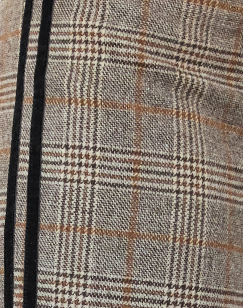 Image of Fatina Trouser in Brown Check with Side Stripe