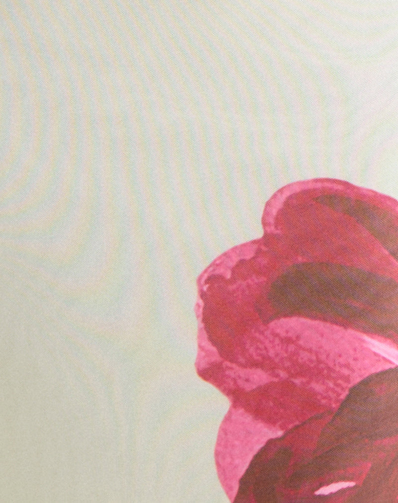 Image of Fayola Printed Maxi Dress in Cream with Red Watercolour Flower