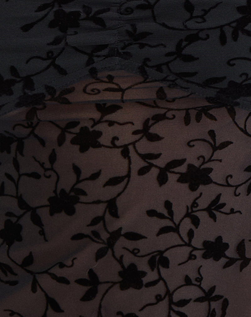 Image of Fierza Cami Top in Pretty Petal Flock Black