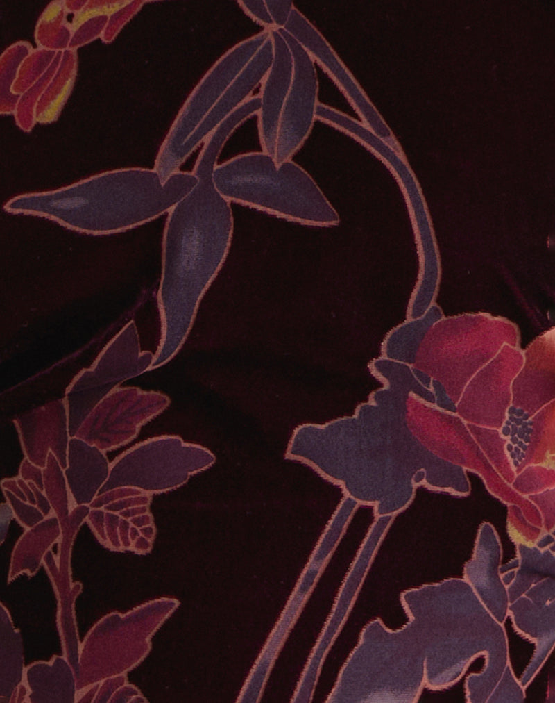Image of Fiorella Top in Floral Devore Burgundy