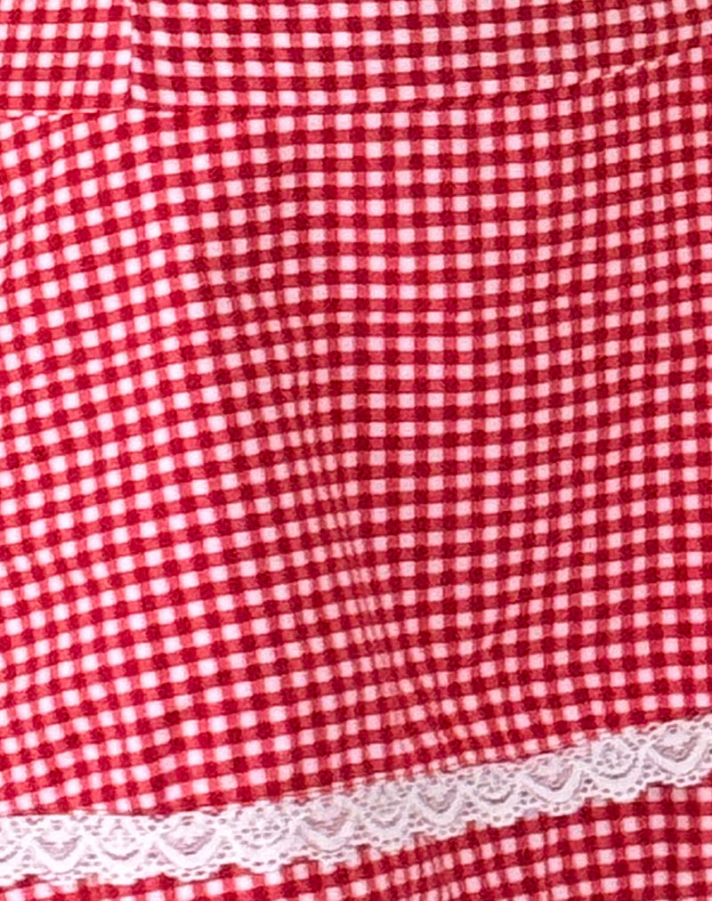 Image of Flossie Mini Dress in Red Gingham