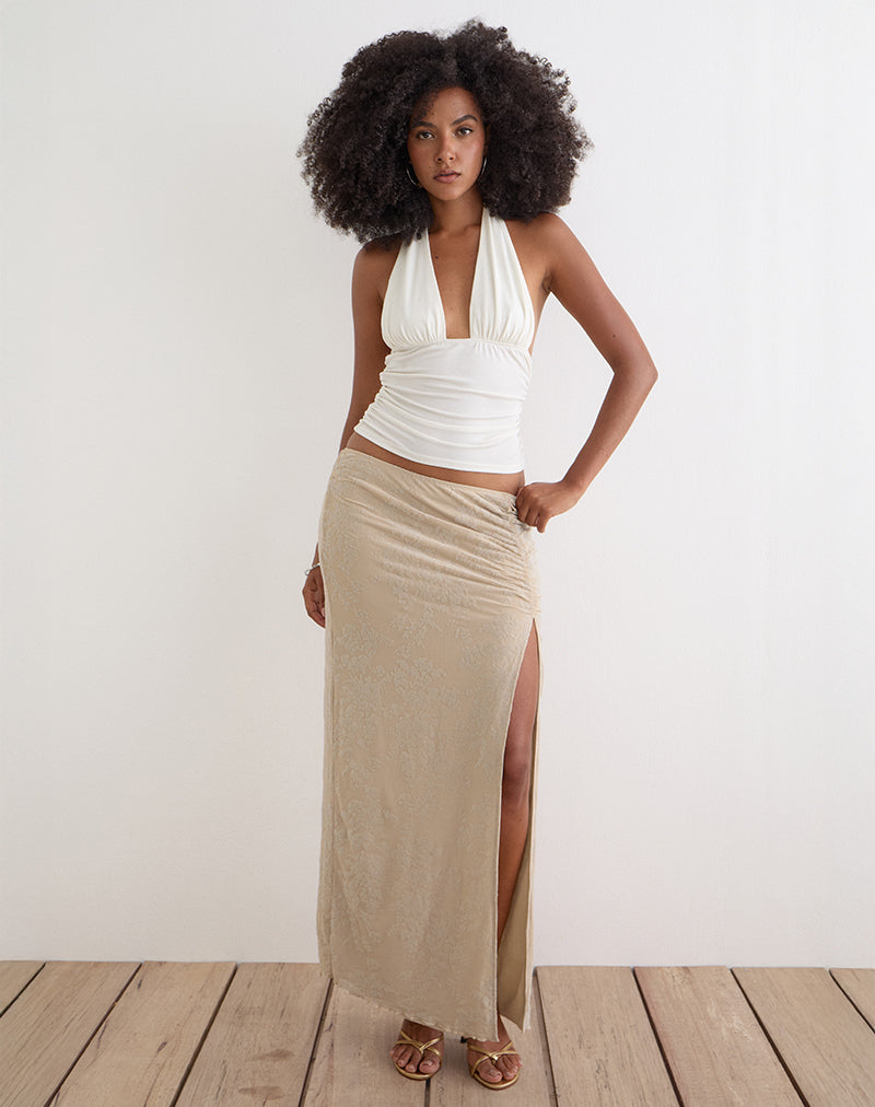 Image of Franda Maxi Skirt in Moss Petal Coconut Milk
