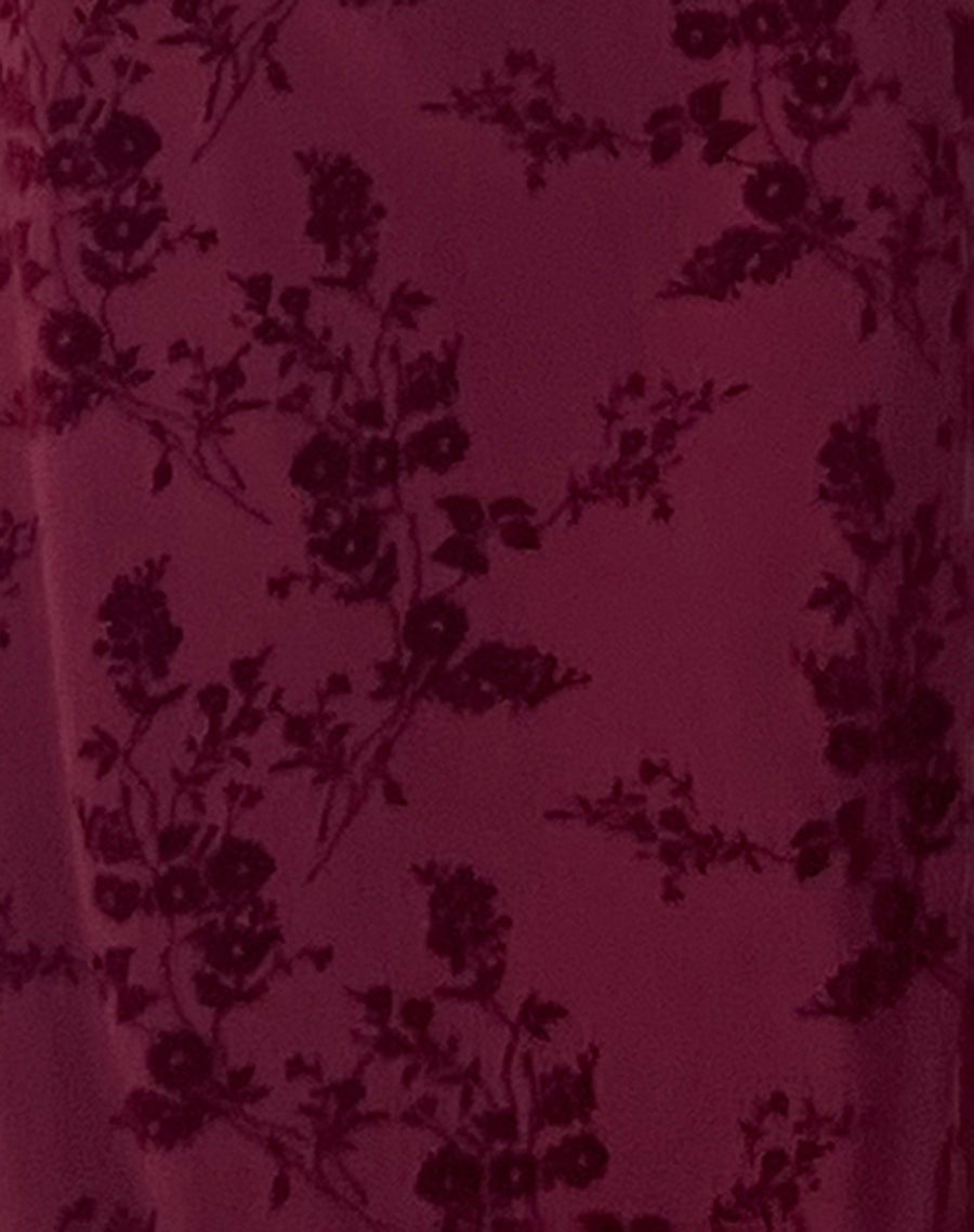 Image of Gabriela Midi Dress in Botanical Flower Maroon