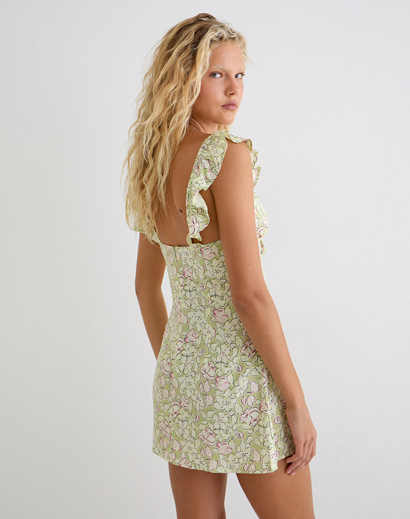 Image of Gadisa Mini Dress in Blooming Lily Green