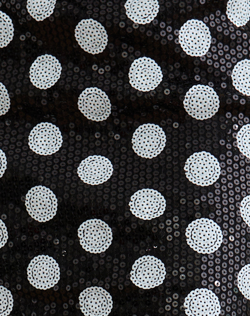 Image of Gaera Skirt in Polka Sequin Monochrome
