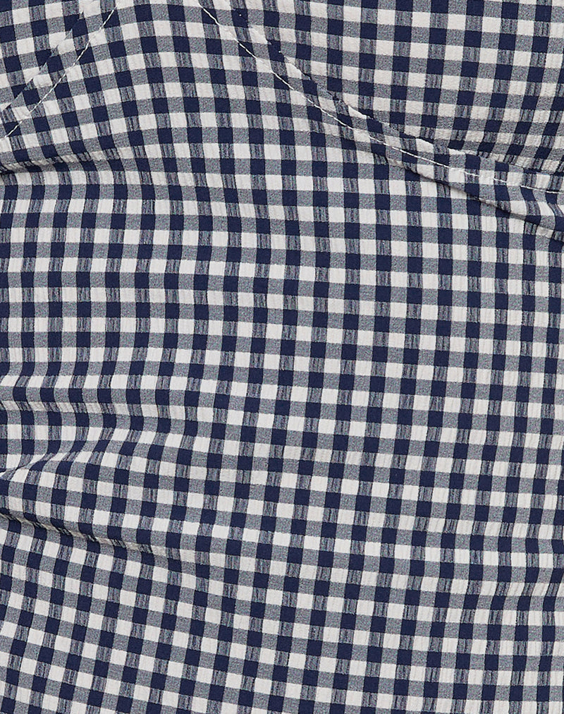 Image of Gaika Cami Top in Seersucker Gingham Navy