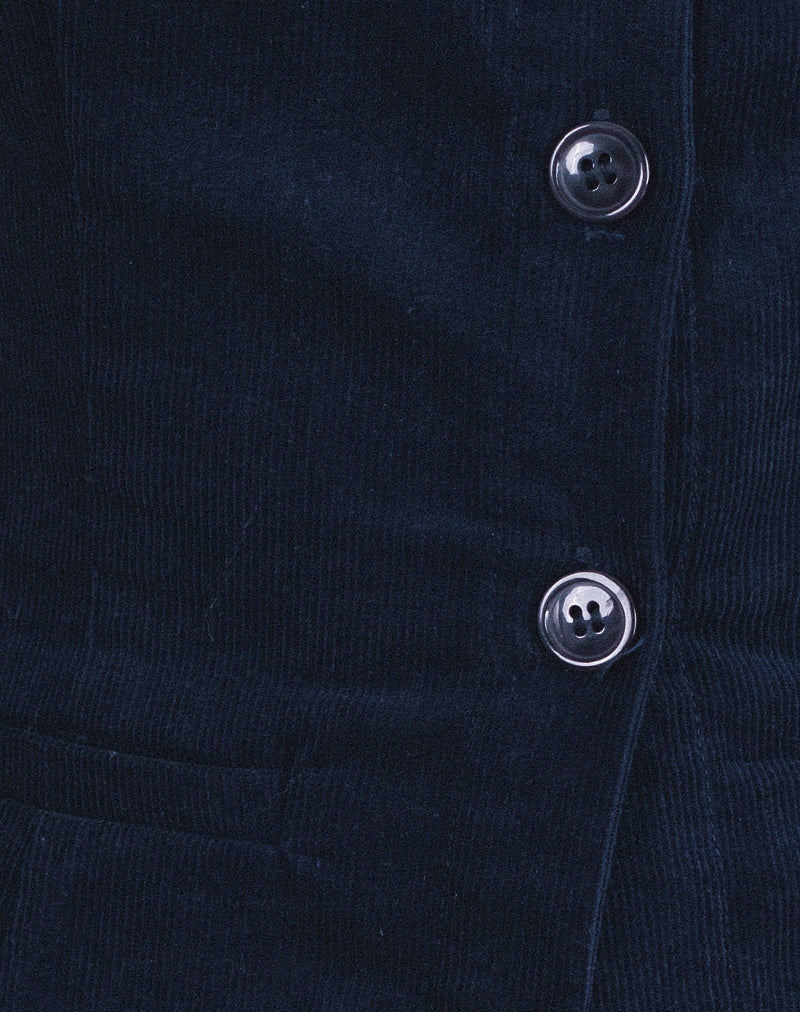 Image of Ganita Vest in Baby Cord Navy