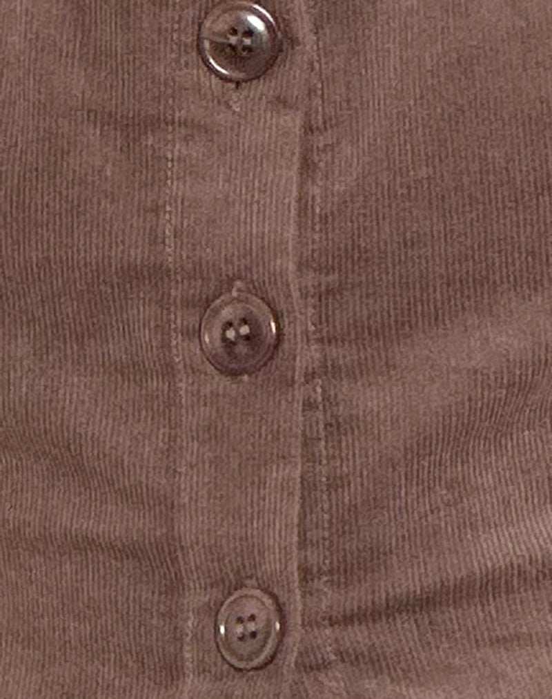 Image of Ganita Vest in Babycord Brown