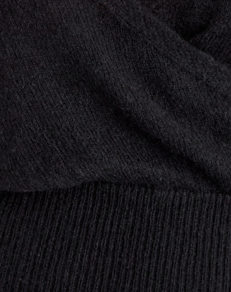 Image of Nilza Wrap Top in Knit Black