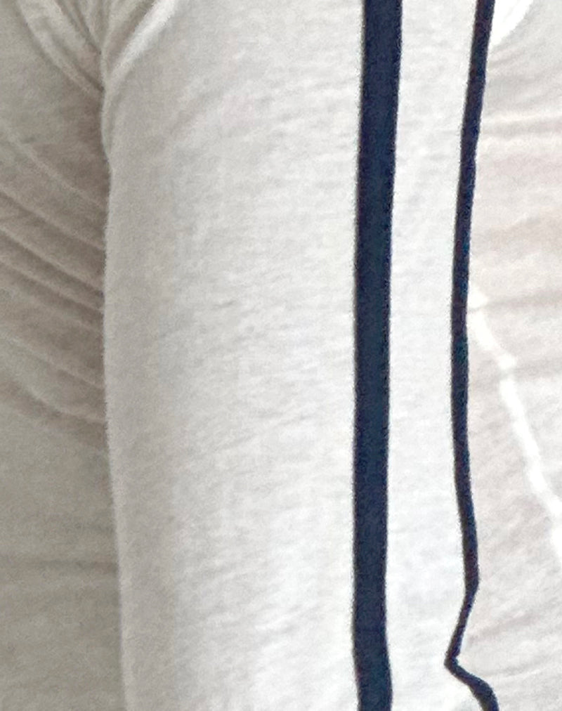 Image of Gavya Long Sleeve Top in Off White with Navy Stripe