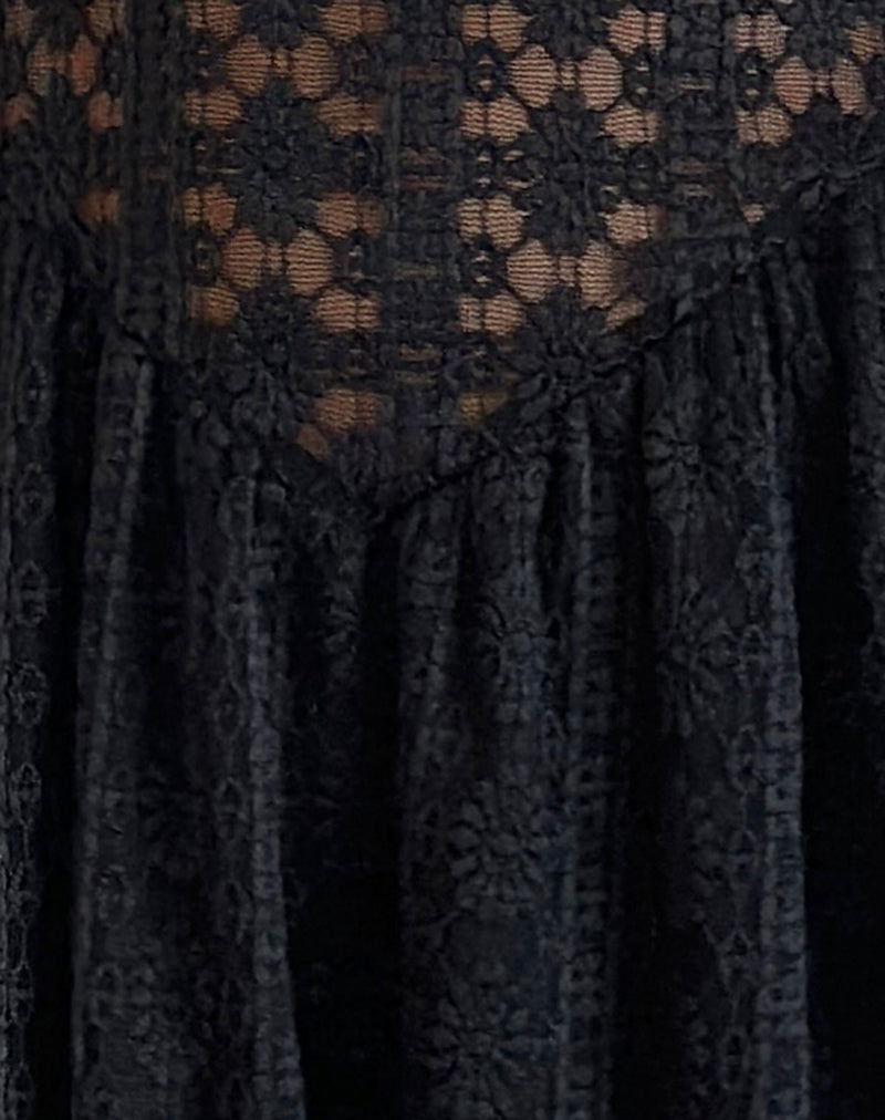 Image of Geni Mini Dress in Regal Lace Black