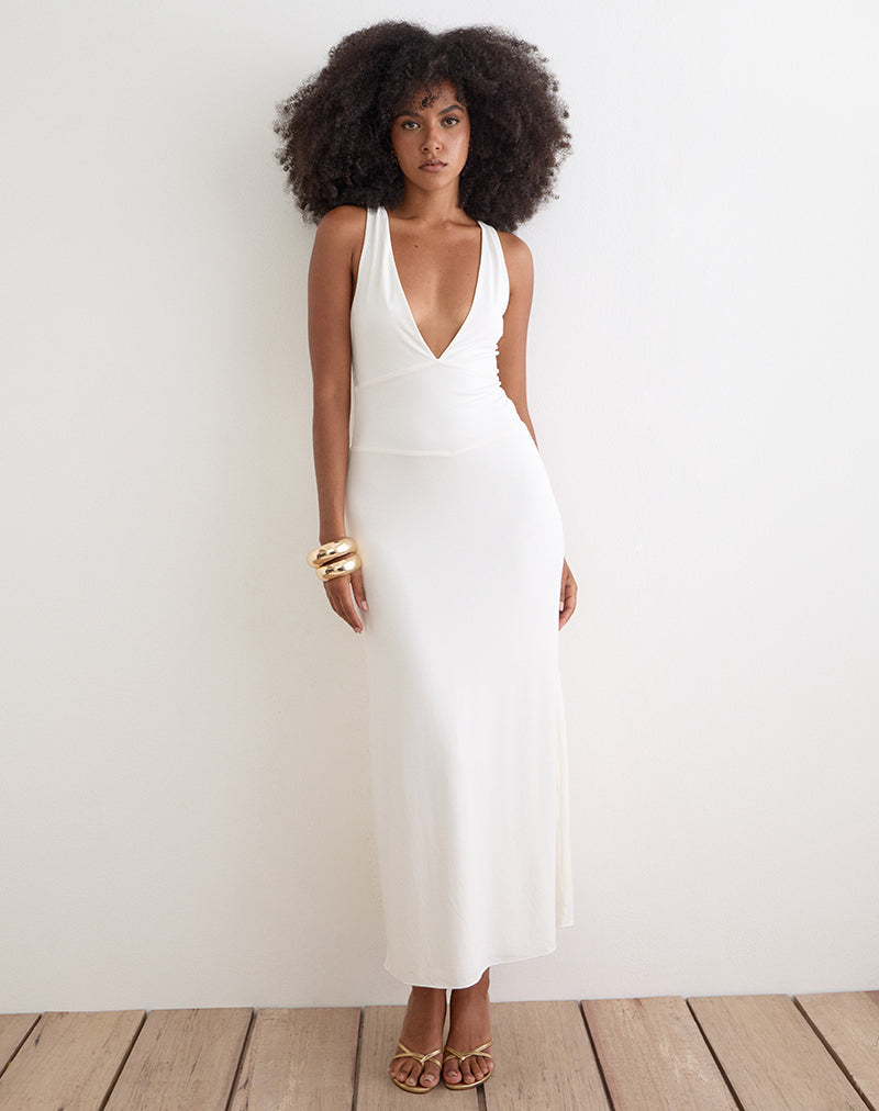 Image of Georgina Maxi Dress in Cupro Off White