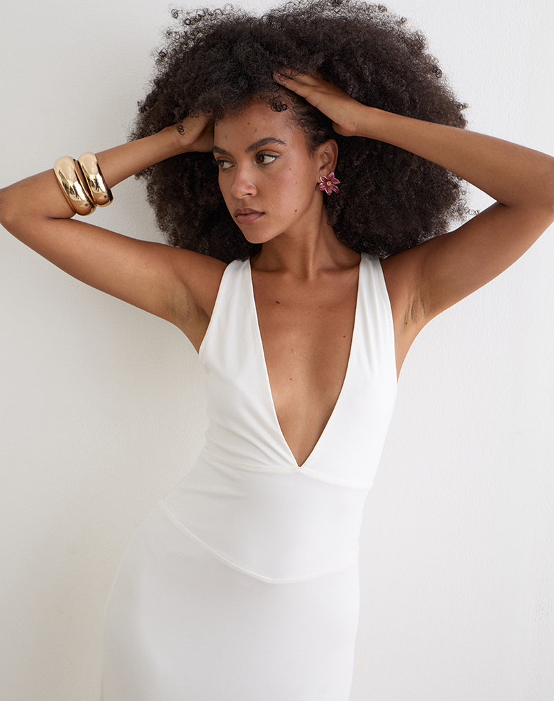 Image of Georgina Maxi Dress in Cupro Off White