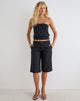 Image of Geza Longline Short in Tailoring Black