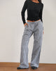 Image of Wasic Wide Leg Trouser in Floral Gingham Black