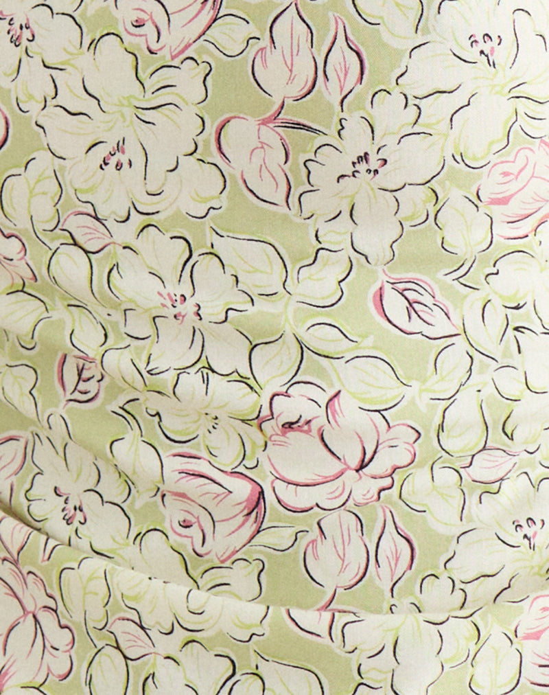 Image of Giulia Knot Halterneck Top in Blooming Lily Green