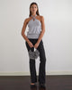 Image of Giunea Knot Halter Top in Lilac Grey