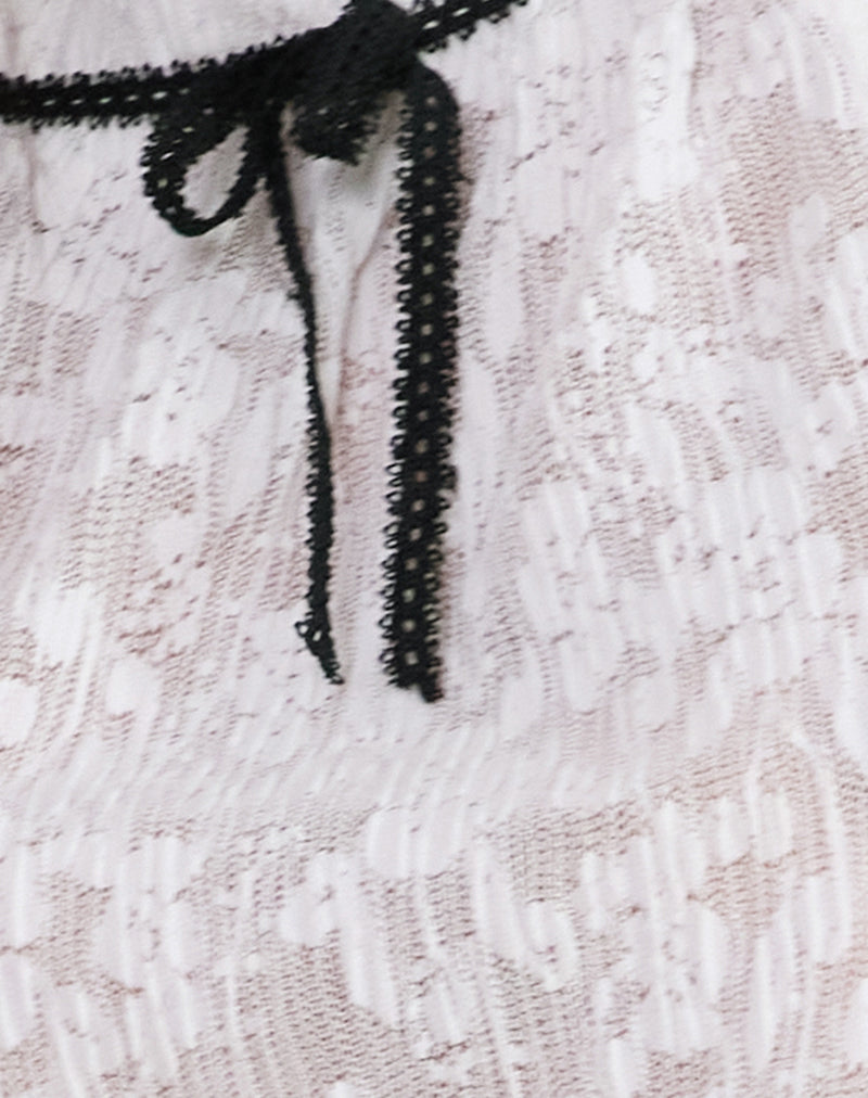 Image of Gladia Halter Neck Mini Dress in Unlined Lace White