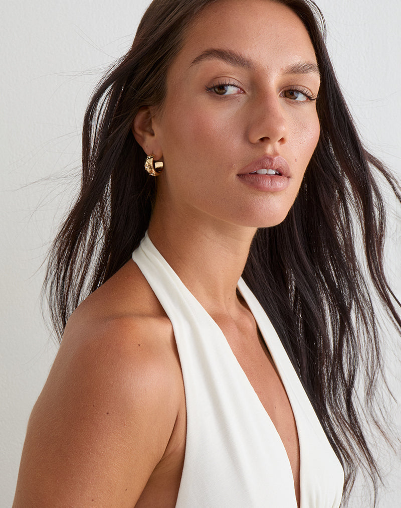 Image of Gold Crystal Hoop Earrings