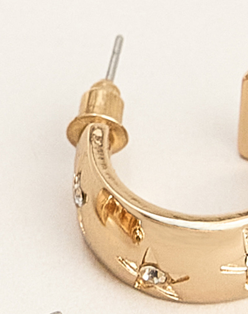 Image of Gold Crystal Hoop Earrings
