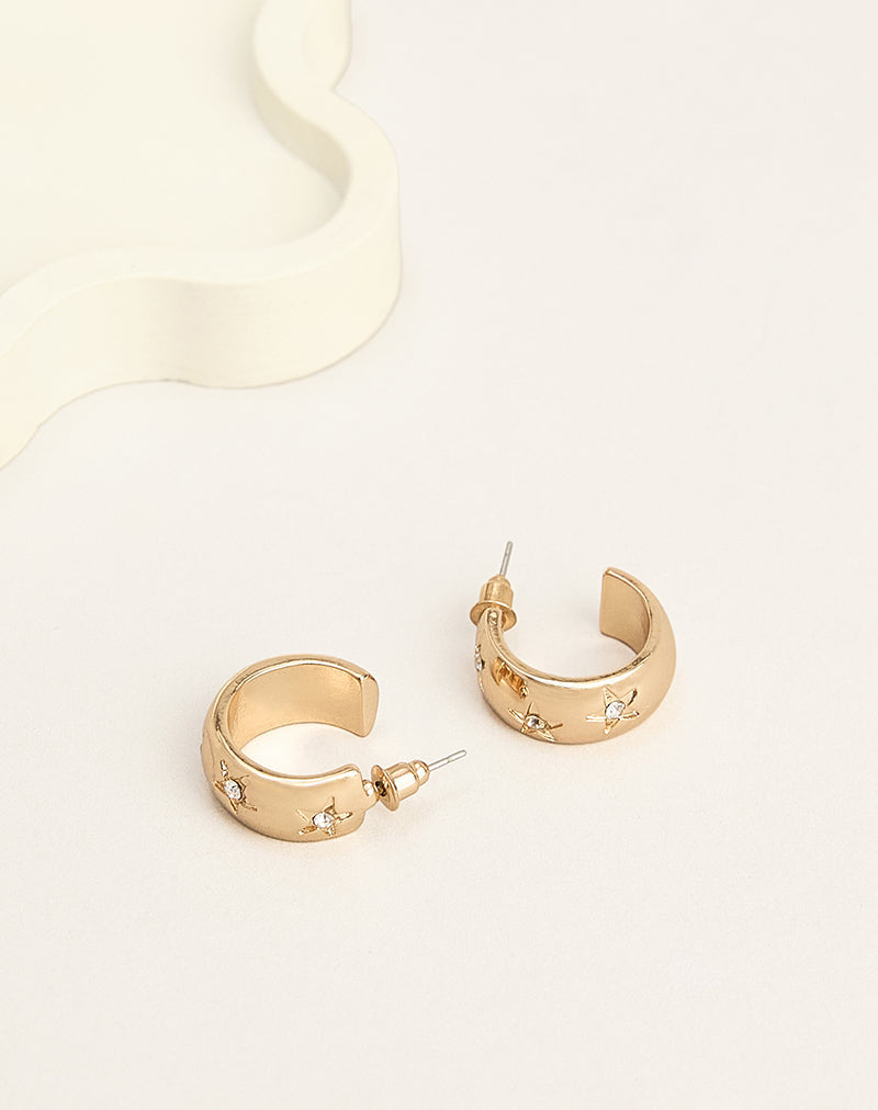 Image of Gold Crystal Hoop Earrings