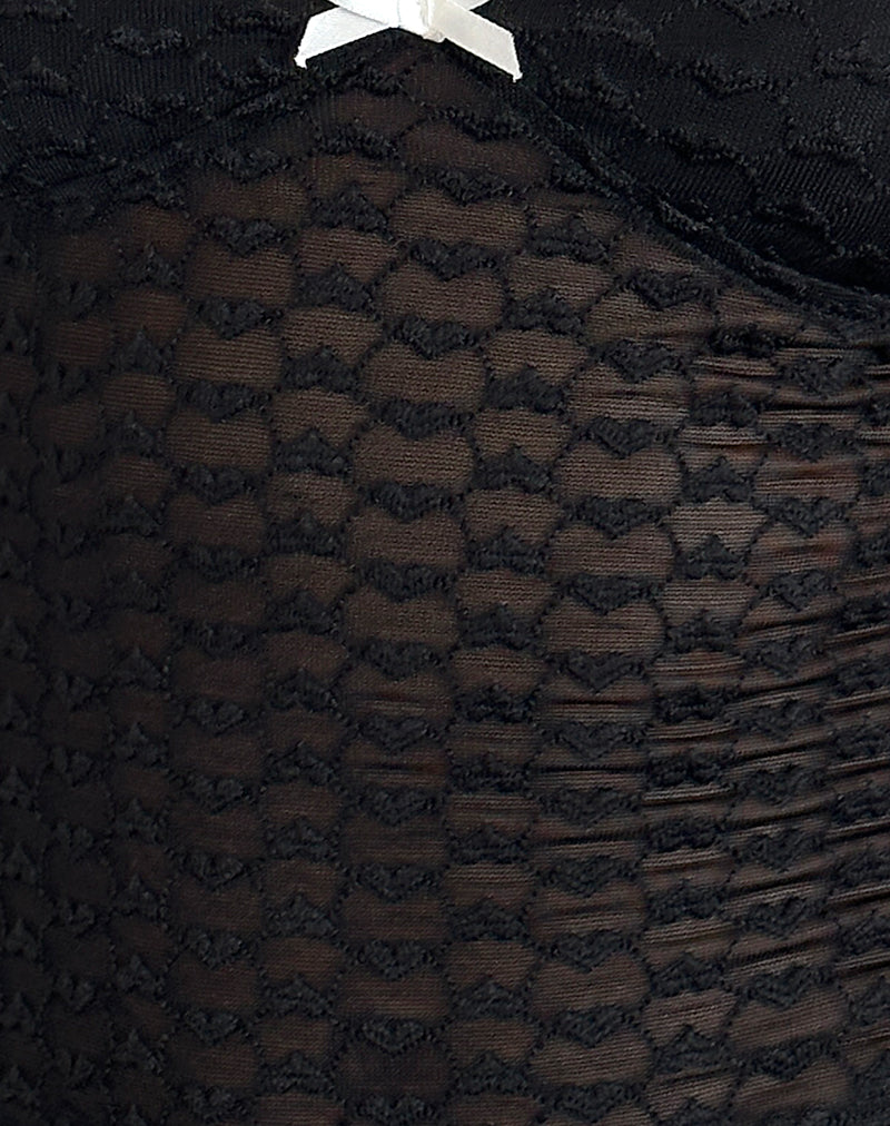 Image of Grafika Cami Top in Black Heart Lace