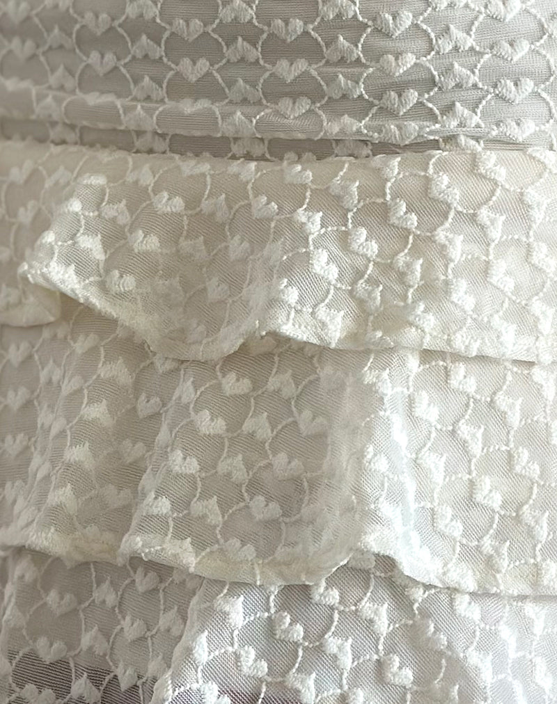Image of Camigo Mini Skirt in Ivory Heart Lace