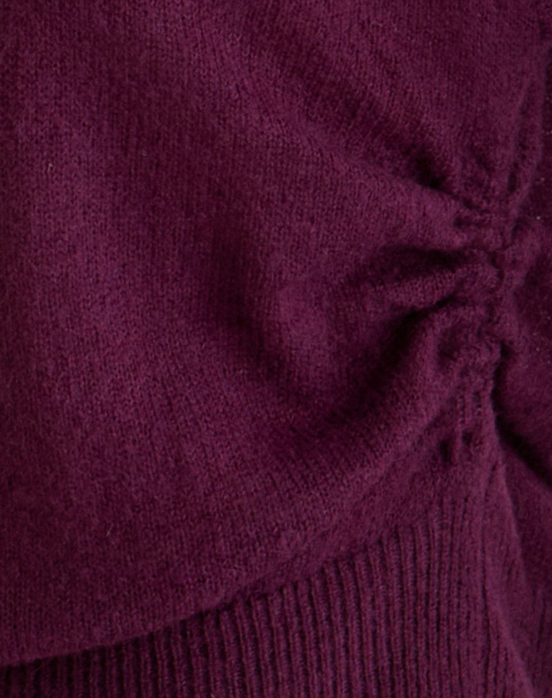 Image of Grisha Long Sleeve Knit Top in Plum