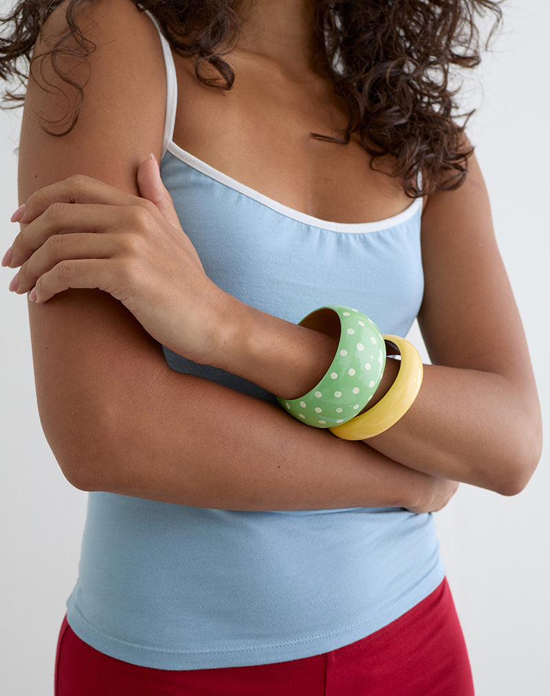 Image of Green Polka Dot Bangle and Yellow Bangle Set