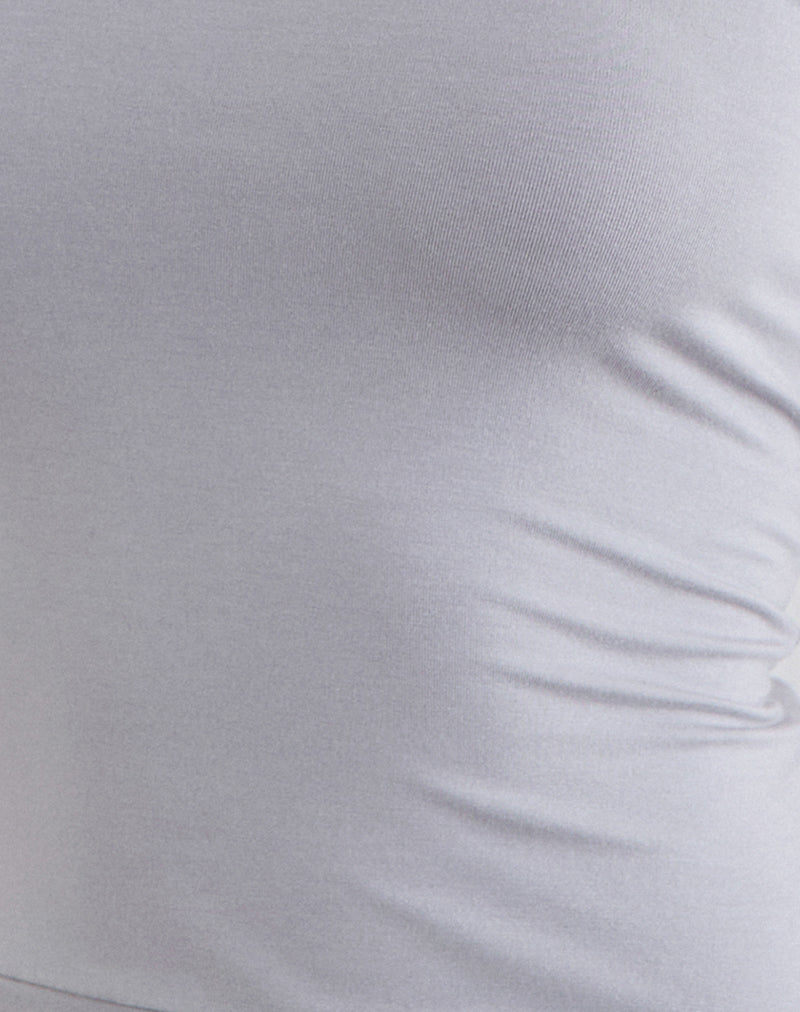 Image of Gryfina Tie Belt Top in Rayon Jersey Lilac Grey