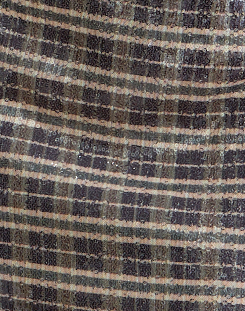 Image of Guizio Mini Skirt in Sequin Vintage Check Brown